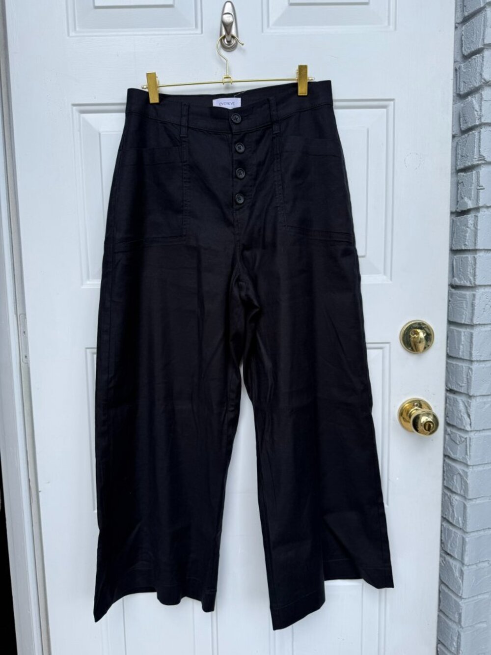 Evereve High Rise Wide-Leg Cropped Pants Size 29
